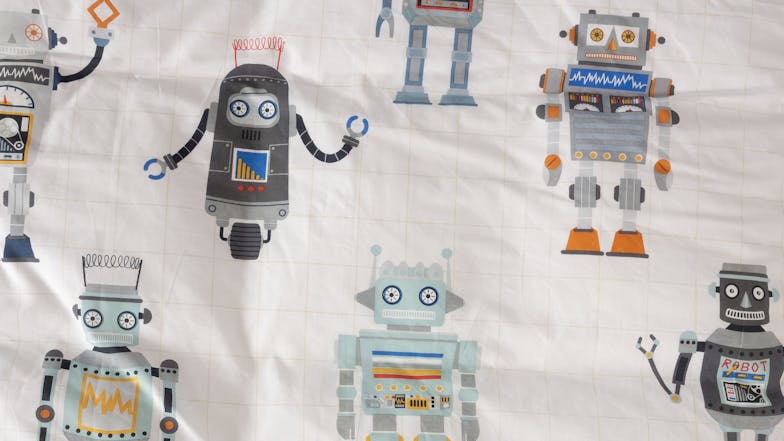Retro Robot Duvet Cover Set by Squiggles